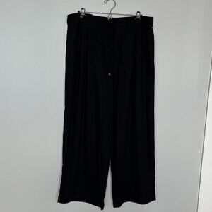Land 'n Sea Black Linen Blend Wide Leg Pants XL